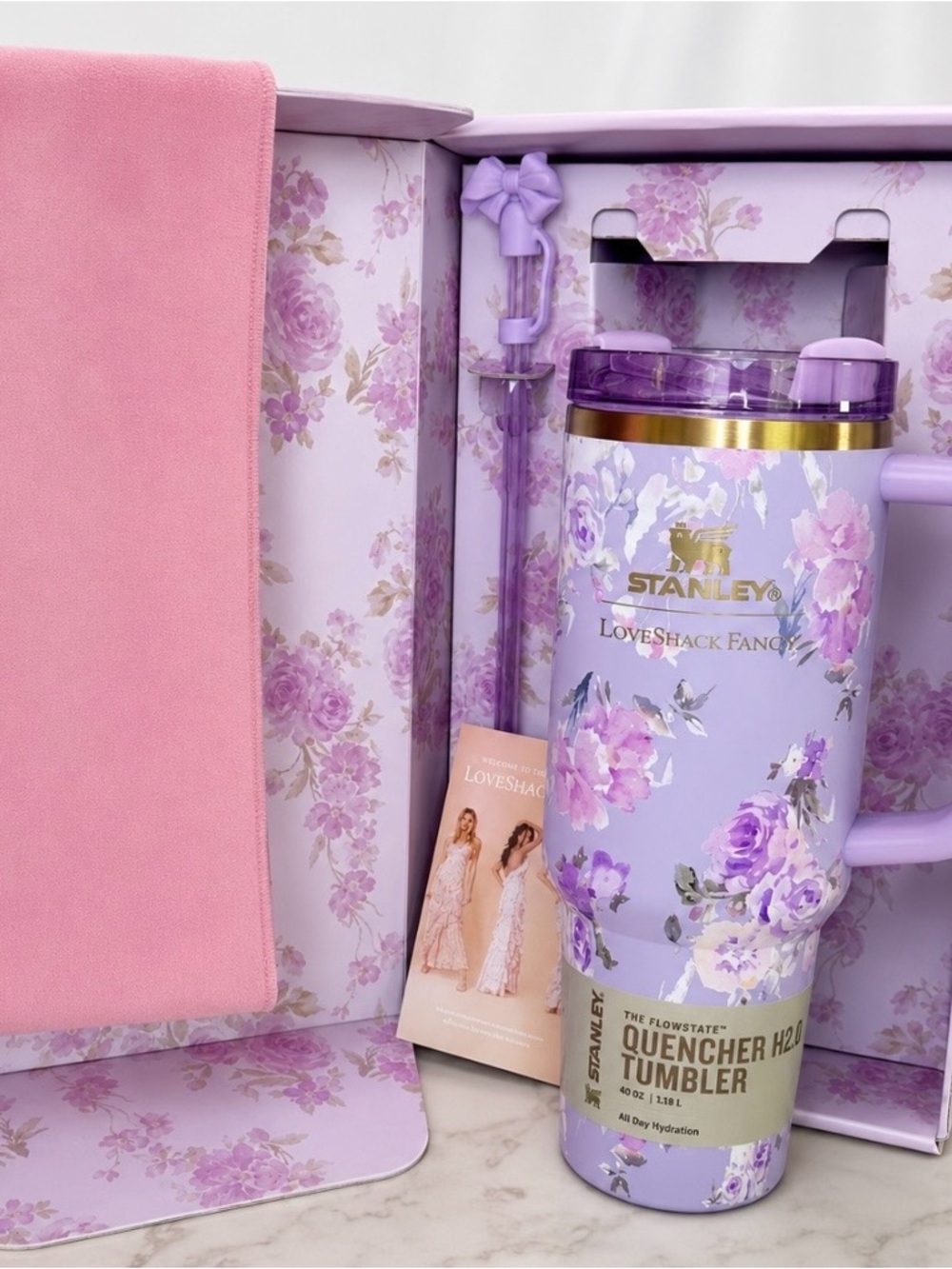 Stanley x LoveShackFancy 40oz Lavender Floral Quencher NWT